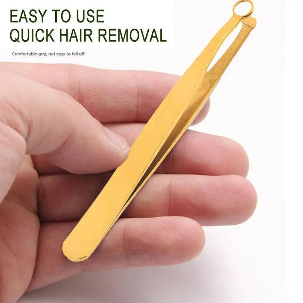 

1Pcs Mini Golden Steel Nose Hair Trimming Tweezer Scissors Removal Clip Facial Hair Trimmer Beauty Tools