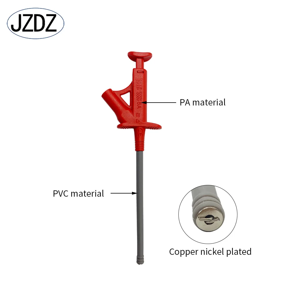 JZDZ Quick Test Hook Clip Professional Insulated High Voltage Flexible Testing Probe 4mm Banana Socket J.30042 | Инструменты