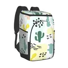 Picnic Cooler Backpack Abstract Cactus Waterproof Thermo Bag Refrigerator Fresh Keeping Thermal Insulated Bag