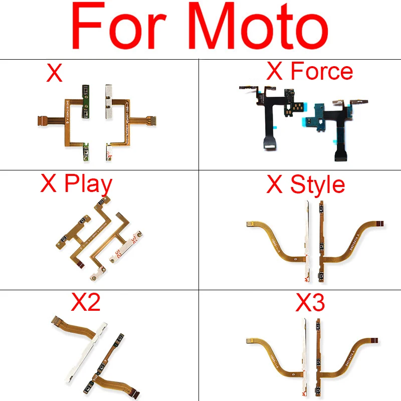 Шлейф кнопки питания громкости для Motorola Moto X2 X3 X Play Style Force Side Key Butoon Flex Ribbon Запасные