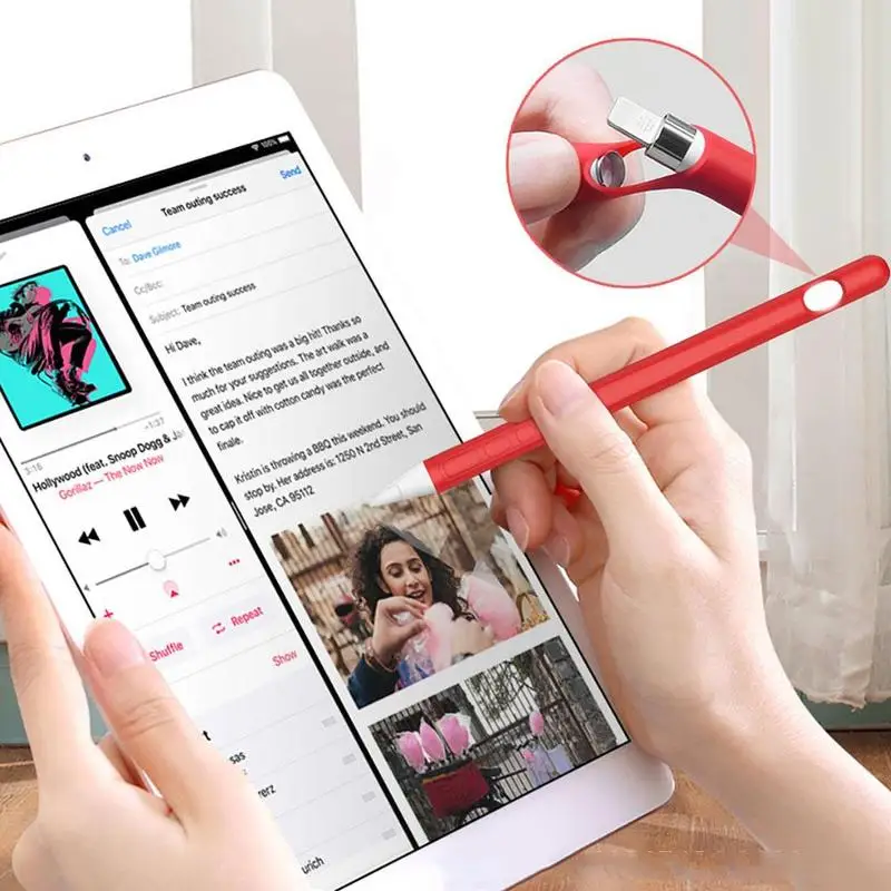 

Case For Pencil 1 1st Generation Silicone Soft Pouch Stylus Pen Pencil Protective Cover Sleeve For T F4V2