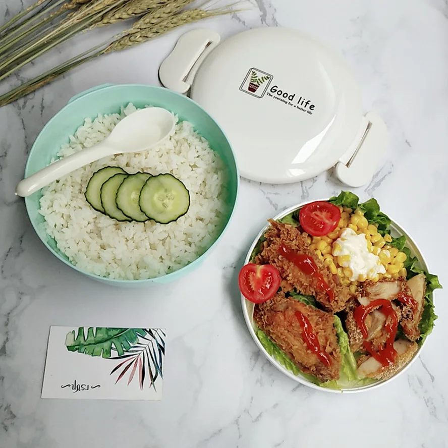 Бенто бокс двойной детский Ланч Студенческая с крышкой контейнер подогревом для