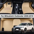 Кожаные автомобильные коврики на заказ для Mitsubishi Outlander 2008, 2012, 2013, 2016, 2018, 2019, коврики, коврики, подкладки для ног, аксессуары