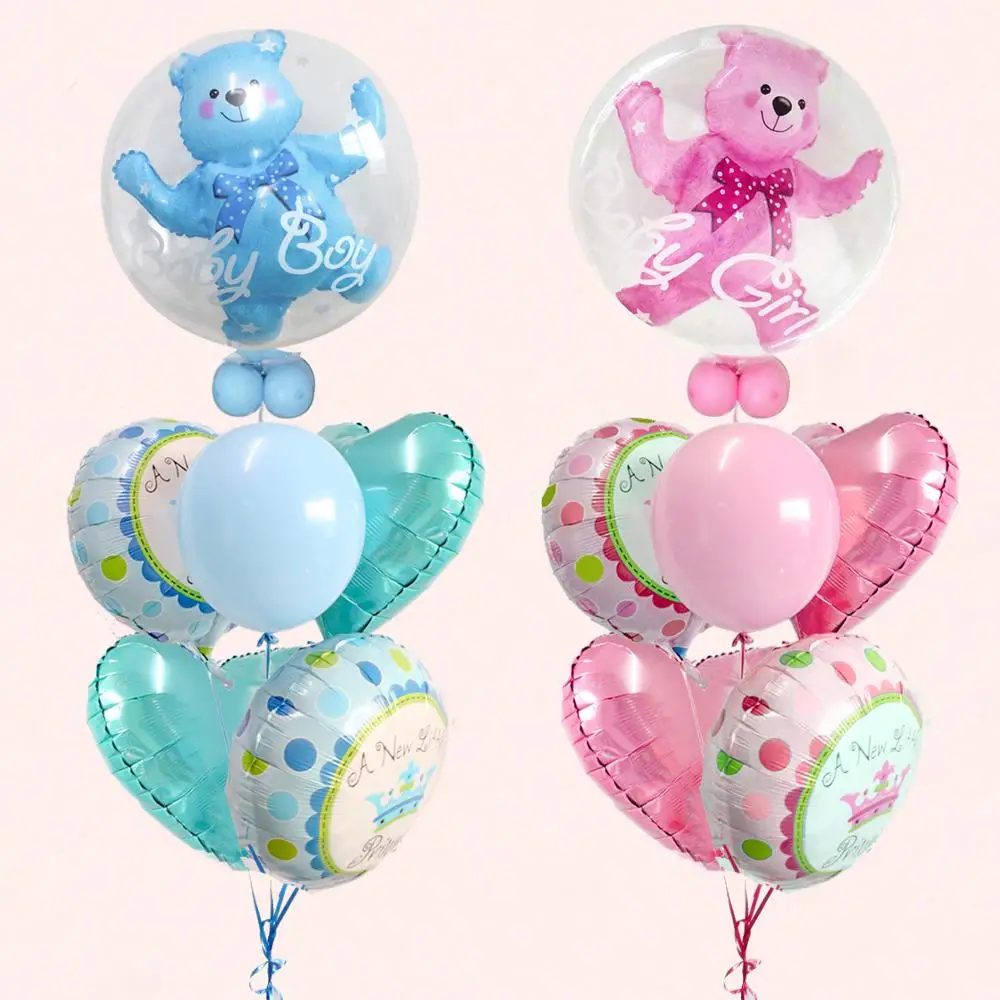 Медвежонок фольги воздушный шар детский душ Свадебные украшения его мальчик