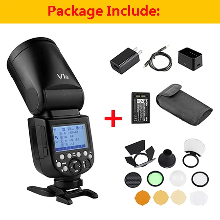 Package 4 Godox V1 Вспышка ttl 1/8000s HSS 2600 мАч литиевая батарея Speedlite вспышка AK-R1 X2T триггер для Canon Nikon sony Fujifilm Olympus - Цвет: Package 4