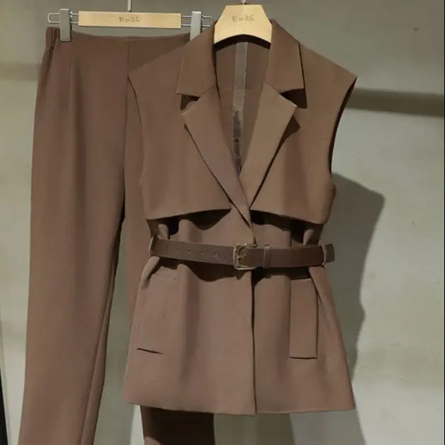 

Women's Suits Spring Autumn Single/large Size , Women's Thin, Western Style Age-reducing Waist Waistcoat + Pants Two-piece Trend