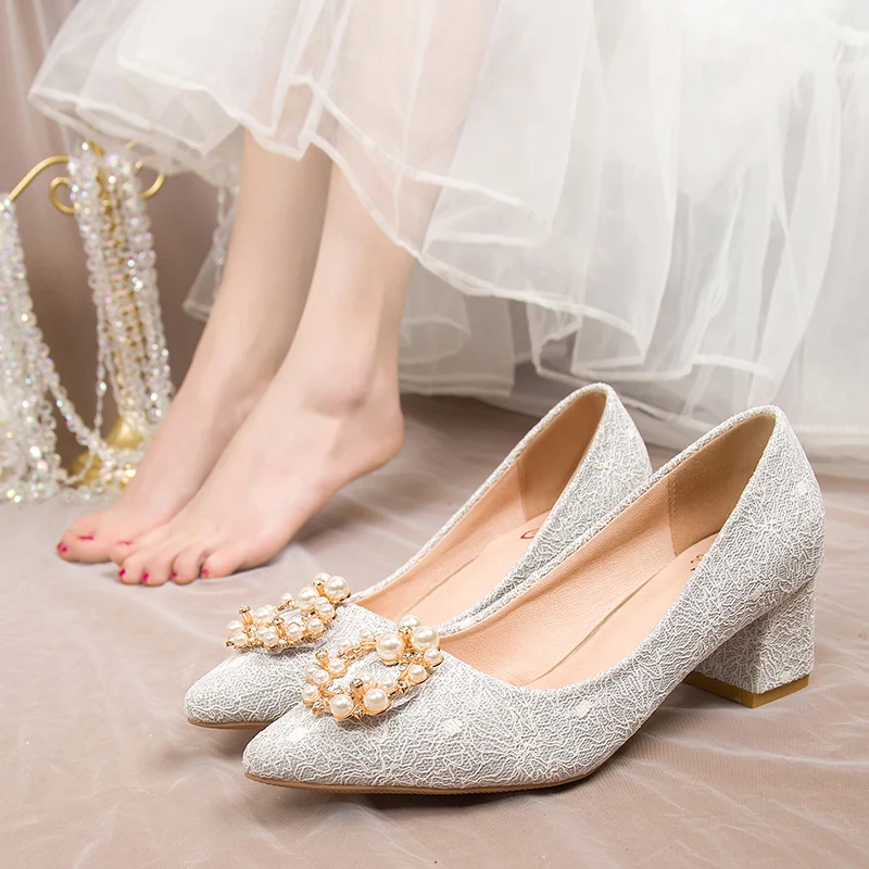

2021 spring and autumn women's single shoes romantic color high heels 2208