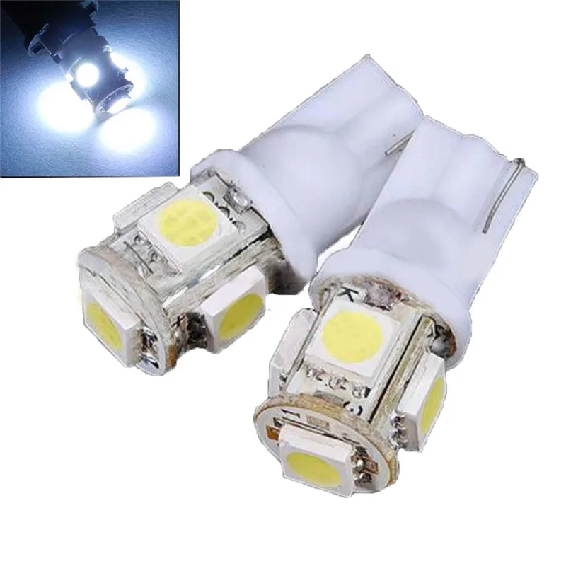 

2Pcs Super White T10 Low Consuption High Power Ultra Long Life Wedge 5-SMD 5050 LED Light bulbs W5W 2825 158 192 168 194#272937