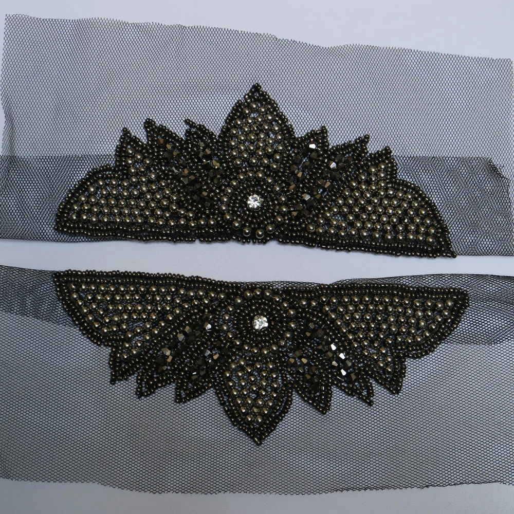 2 шт./компл. черные эполеты из бисера для одежды панк пальто костюм DIY Мода