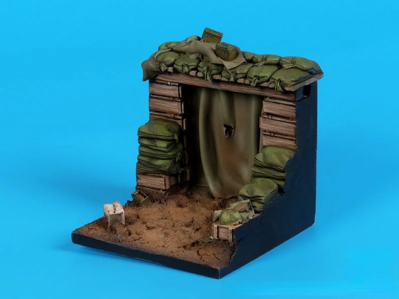 escala de fundição imagem resina cena vietname bunker modelo conjunto kit sem pintura