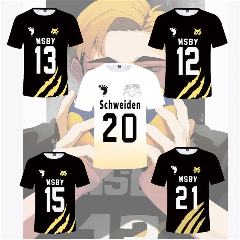 Футболка для косплея Haikyuu футболка волейбола хинаты Shouyou MSBY швейден адлерс тобио