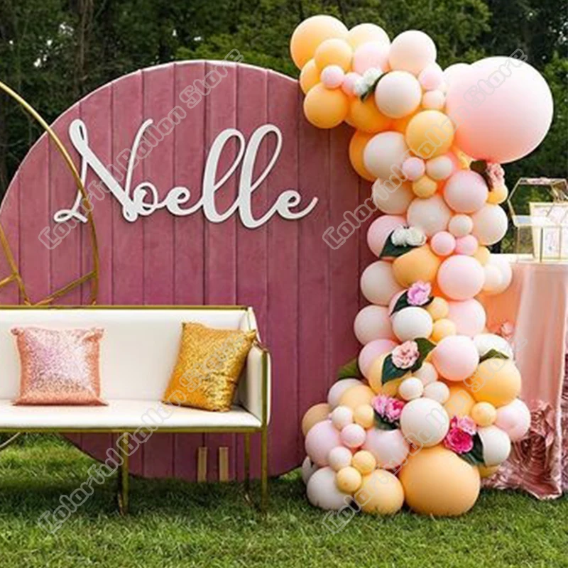 

Wedding Birthday Party Decor Double Cream Peach Maca Pink Latex Balloon Garland Arch Holiday Event Backgound Baby Shower Decor