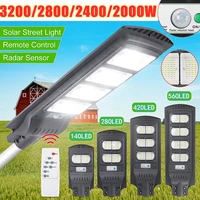 street ligh 3200w2800w2400w2000w 420led solar waterproof pir with motion sensor remote control outdoor lighting security lamp