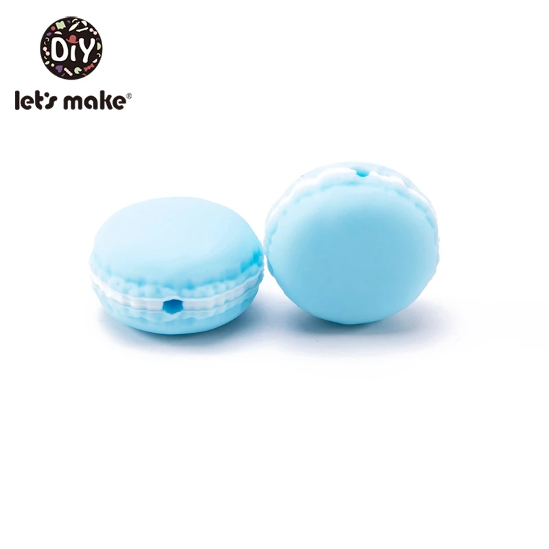 blue Let'S Make, 5 шт., силиконовые прорезыватели, макарон, игрушки для детей, без бисфенола, пищевого качества, силиконовые прорезыватели, бусинки, аксессуары для детей, жевательные игрушки - Цвет: blue