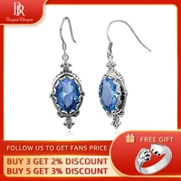 bague ringen earrings for women created sapphire drop dangle blue gemstone female fashion jewelry for wedding gift party