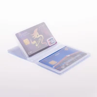 1pc business card display holder transparent card holder pvc folded film photo credit cards pockets stationary korean cards case