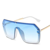2021 personality sunglasses women men siamese oversized square lenses sun glasses metal frame outdoor driving one piece eyewear