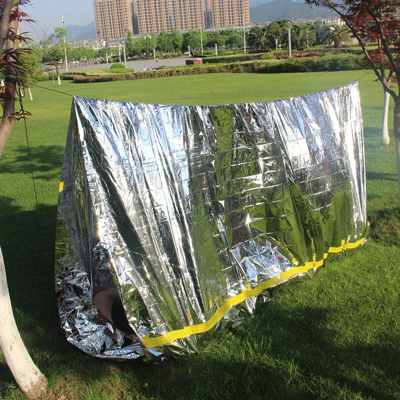 Уличный аварийный спальный мешок палатка из оловянной фольги и алюминиевой