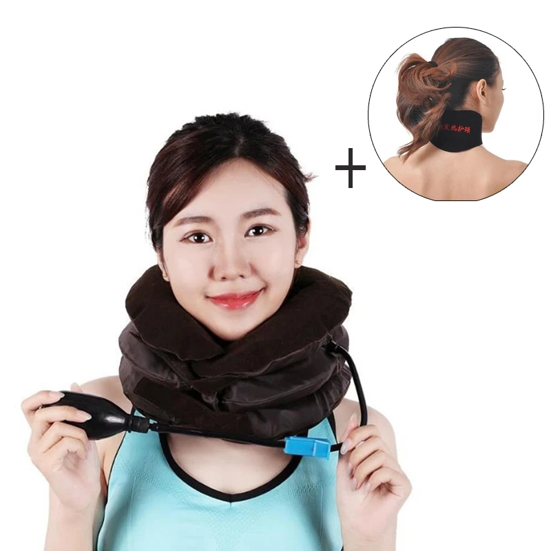 Надувной шейный позвонковый бюстгальтер трёхслойный Мягкий тканевый мягкий