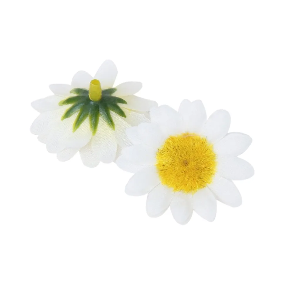 

100pcs Artificial Gerbera Daisy Flowers Heads for DIY Party Wedding Decoration Christmas Decorations for Home (White)