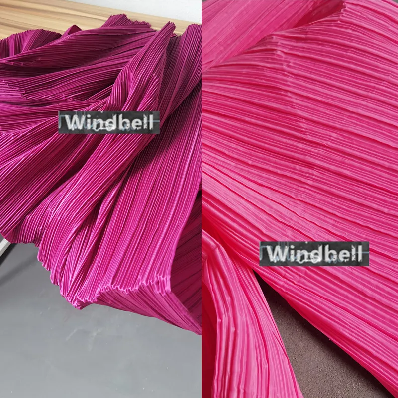 Розово красная плиссированная жесткая имитация хлопчатобумажной льняной