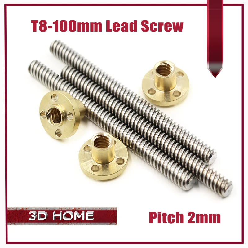 Линейный винт для 3D принтера 8 мм 100 4 оси Z 10 см|screw brass|screw bailscrew piercing |