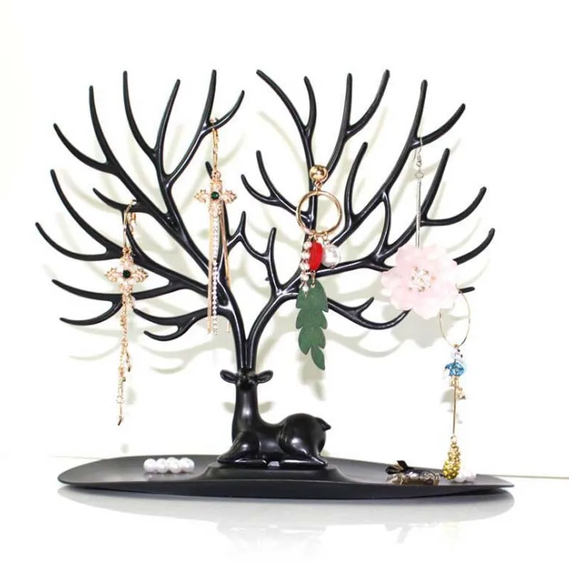 

New Style Little Deer Earrings Necklace Ring Pendant Bracelet Jewelry Display Stand Tray Tree Storage Racks Organizer Holder