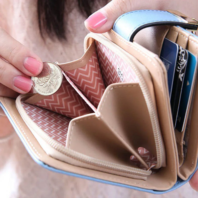 Лидер продаж новый модный женский кошелек короткий с отверстиями и золотыми