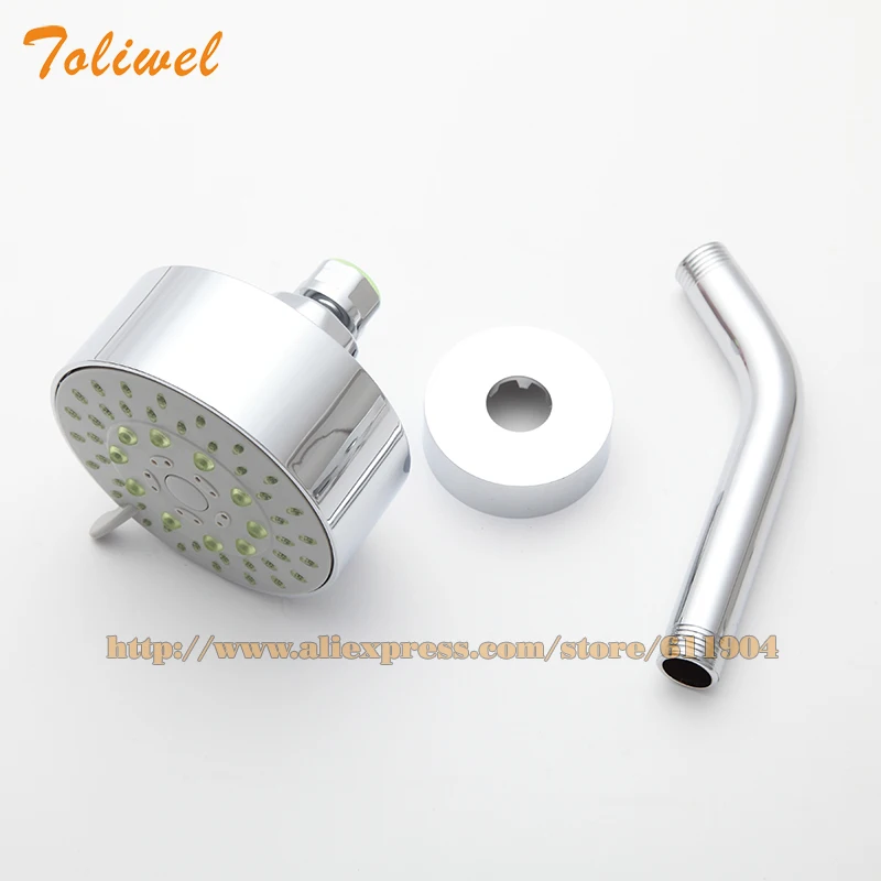 5-Функция настенное крепление Душ головы с поворотной шаровой шарнир 4 дюймовый