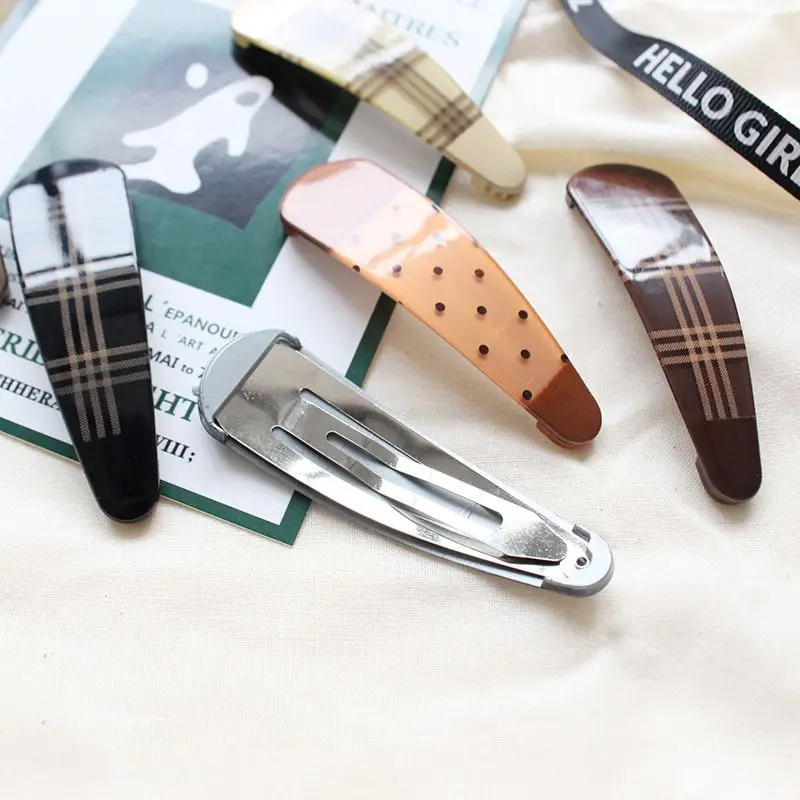 Заколки для волос в французском ретро стиле модные зажимы горошек с леопардовым