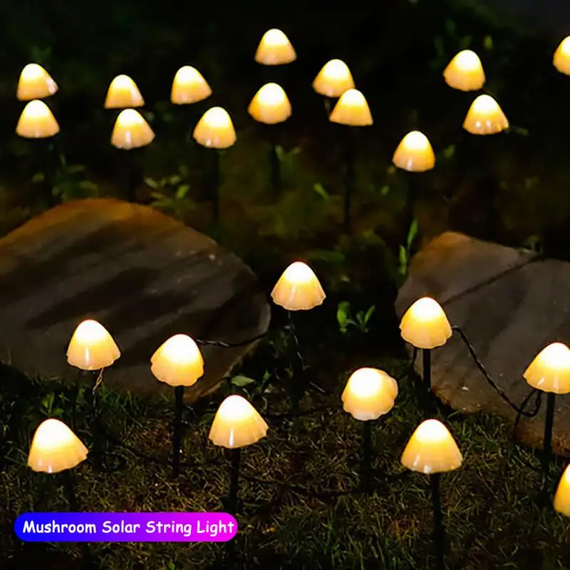 

LED Solar LED String Light IP65 Waterproof Mushroom Light Garland Outdoor Patio Decoration Solar Christmas Garden Fairy Lights