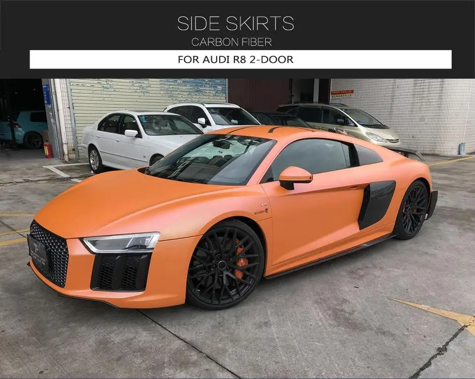 Для Audi R8 автомобиля боковые юбки расширение губы Углеродного Волокна кузова наборы