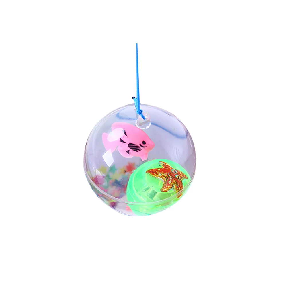 

Cartoon Fish Inside Auto Vibration Switch Glowing Elastic Ball Kid Toy Gift Novel Funny Decompression toy For Children