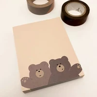ins cartoon cute two bears memo pad office message paper student notes memorandum school stationery gifts 50 sheets tear able