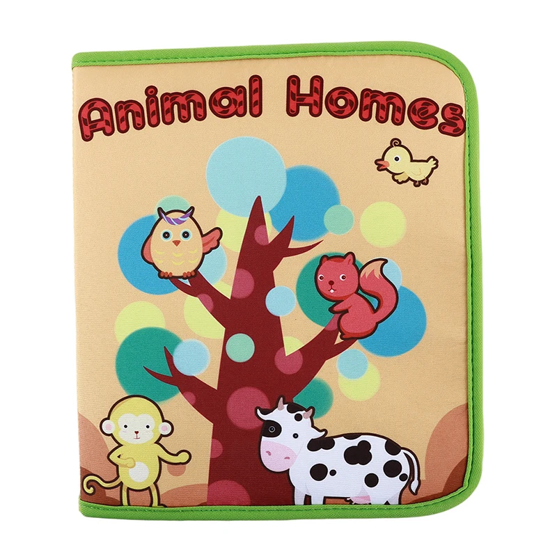 

Книжка развивающая для детей, тихая развивающая игрушка для раннего обучения, с мультяшными животными, развивающая тканевая книга, детские ...