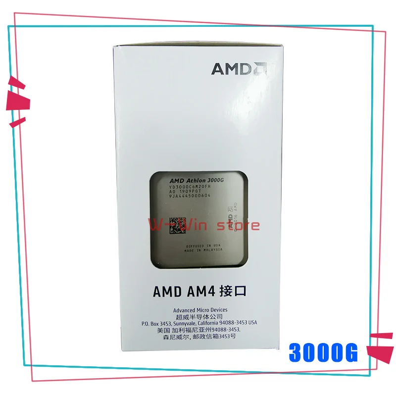 Двухъядерный процессор AMD Athlon 3000G X2 3 5 ГГц 4-поточный YD3000C6M2OFH сокет AM4 новый и