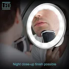 Зеркало для макияжа с увеличительным увеличением 10 крат светодиодный светодиодной подсветкой на присоске, регулируемое вращение на 360 градусов, зеркала для бритья душа