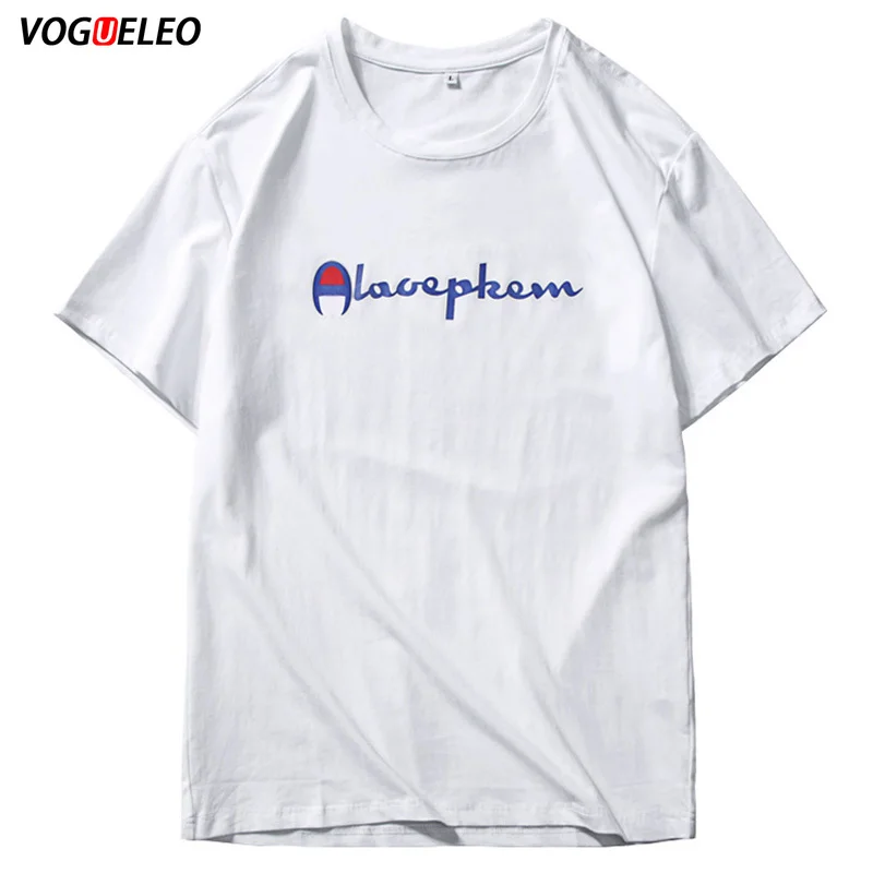 VOGUELEO футболка с коротким рукавом мужская круглым вырезом хлопок дышащий принт