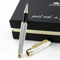 1pclot jinhao roller ball pen 1200 canetas silver pens gold clip business executive fast writing pen luxury pen 141 4cm