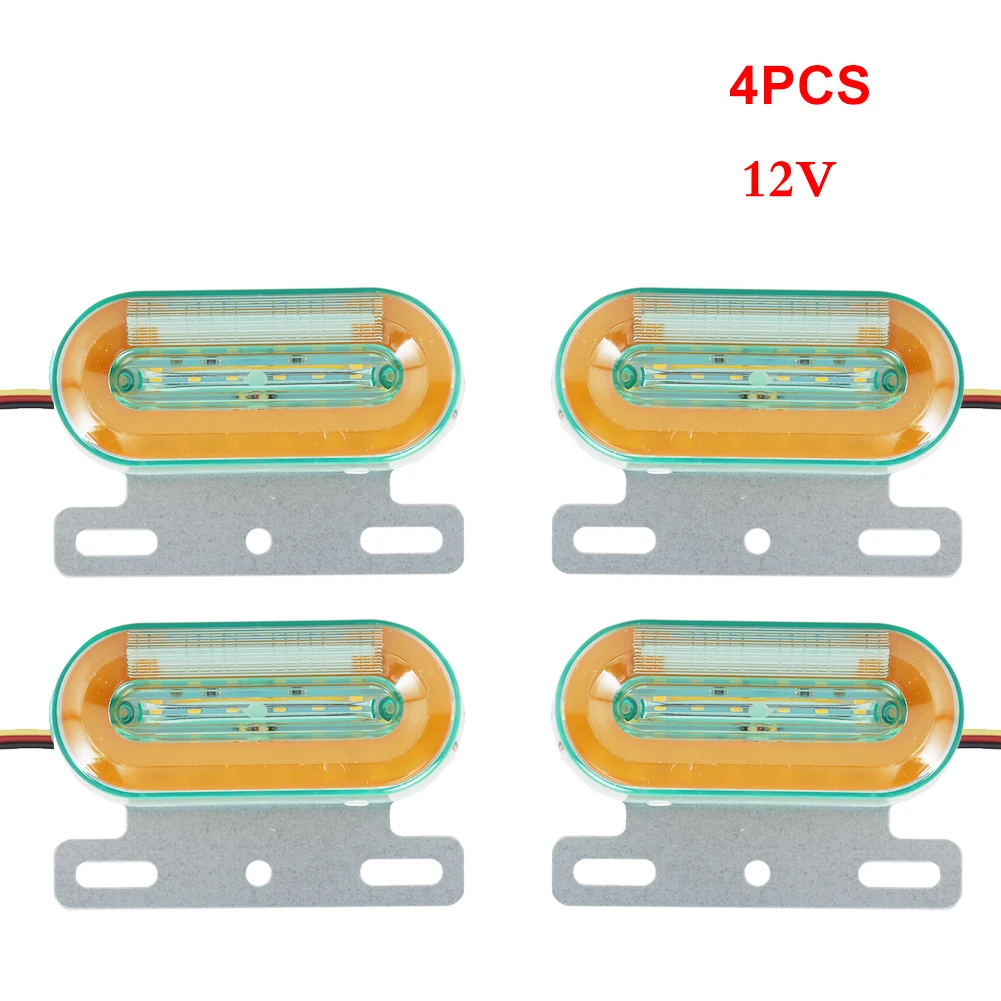 

4Pcs 12V Trailer LED Light Turn Signal Side Marker Warning Flashing Light for Truck Pickup Van Vehicle Universal Car Accessories