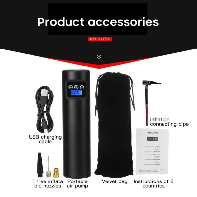Comprar Bomba De Aire Portátil Para Bicicleta Y Motocicleta, Inalámbrico Inflador De Neumáticos, Compresor LCD Digital, Bomba De Llanta Para Coche, Bolas Y Bicicletas, 150PSI