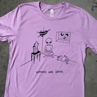 Показ мод-JF человека являются брутто фиолетового цвета из хлопка с принтом женская футболка короткий рукав круглый милый Инопланетянин принтовые тройники Ins свободные рубашки для мальчиков