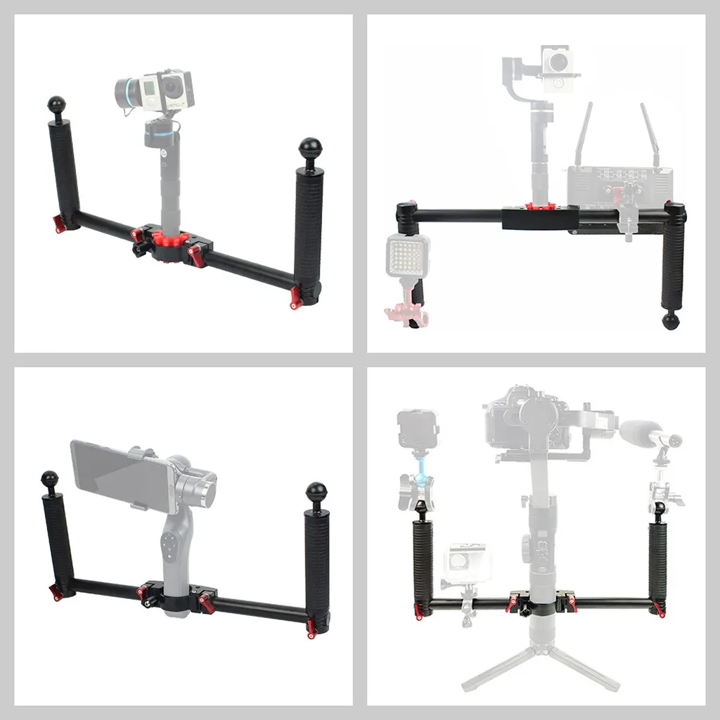 

Puluz Dual Handle Handheld Grip Aluminum Alloy Camera Stabilizer For Dji Ronin-s For Moza/zhiyun Handheld Gimba Dropshipping