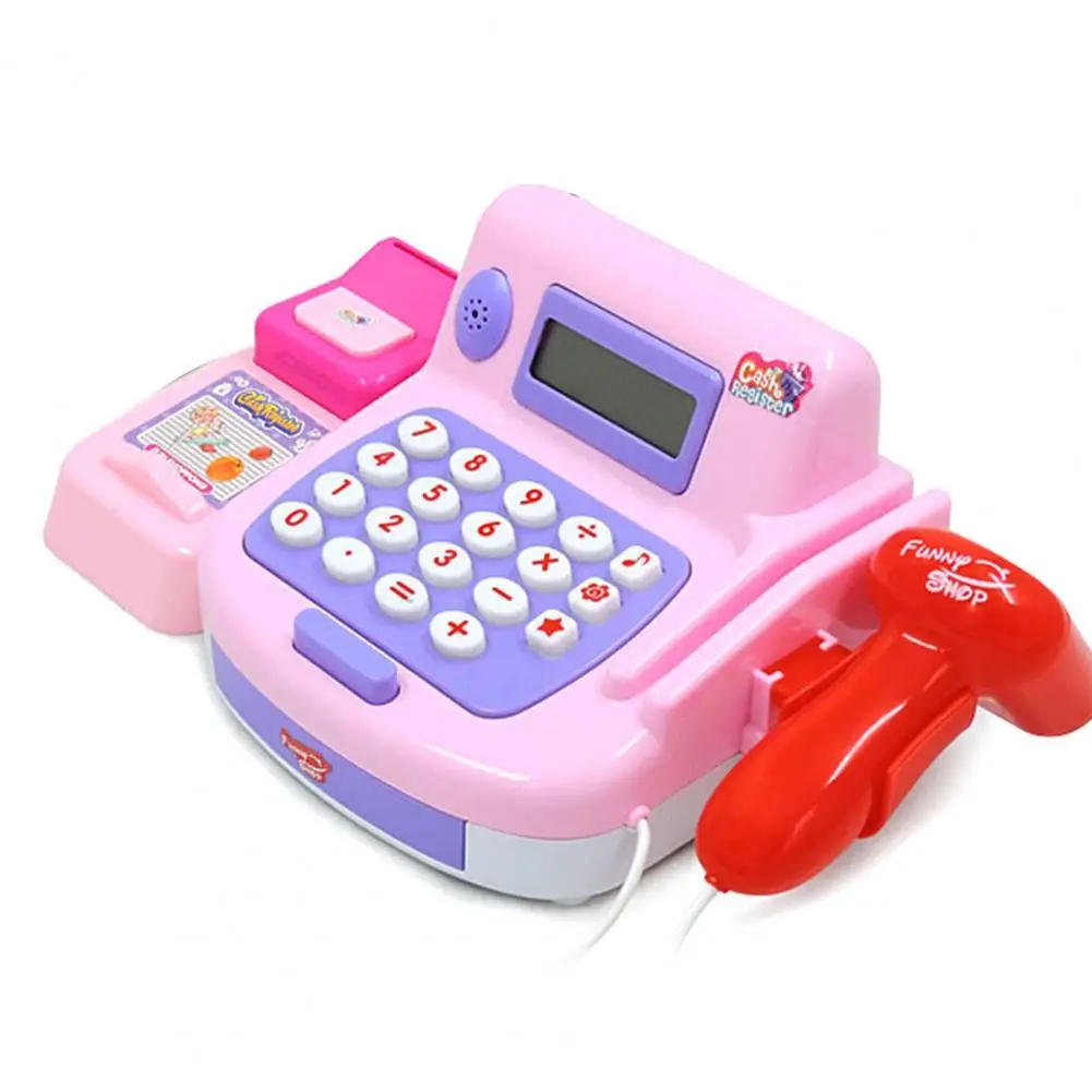 

1 Set Mini Cashier Toy Multi-Color Fadeless Plastic Cash Register Playset for Fun