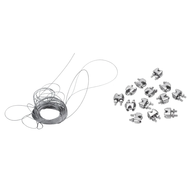 12 шт. 2 мм 1/16 дюйма трос из нержавеющей стали зажим для кабеля и 1 такелажа
