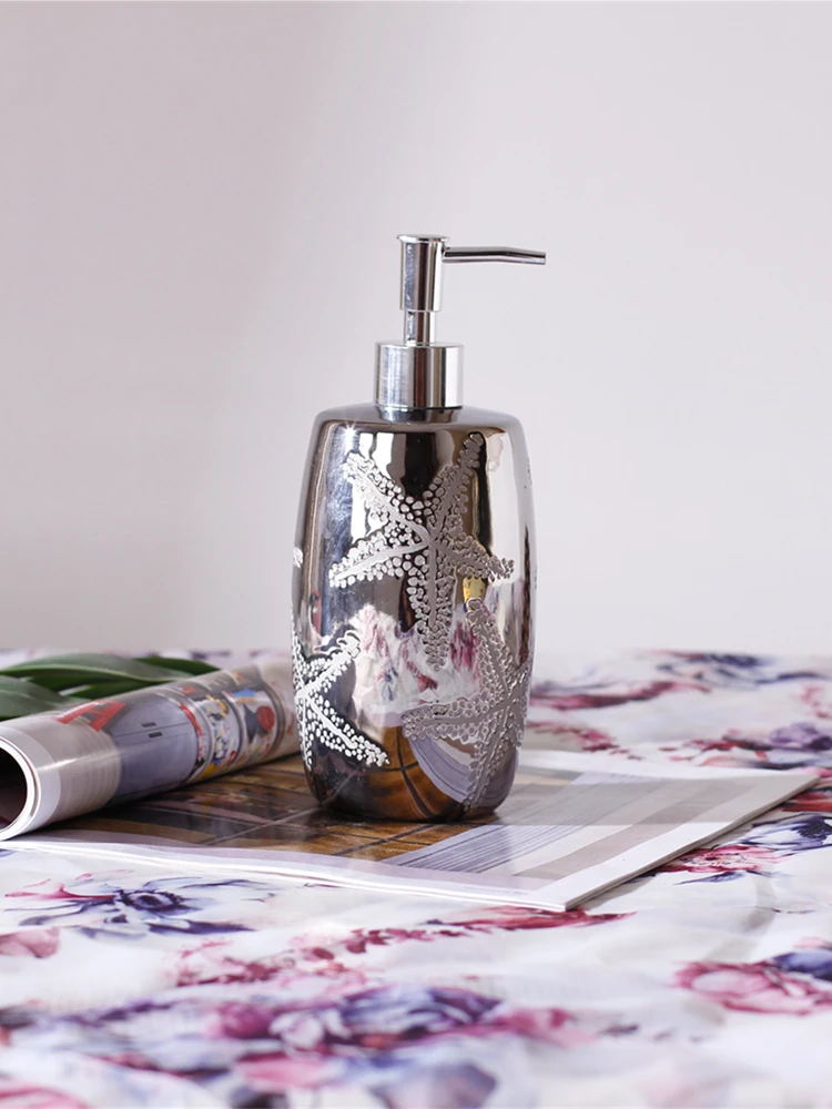 

Silver Bathroom Accessories Ceramic Soap Dispenser Soap Dispenser Dispenser Bottle Hand Sanatizer Sanitizer Bottle Holder