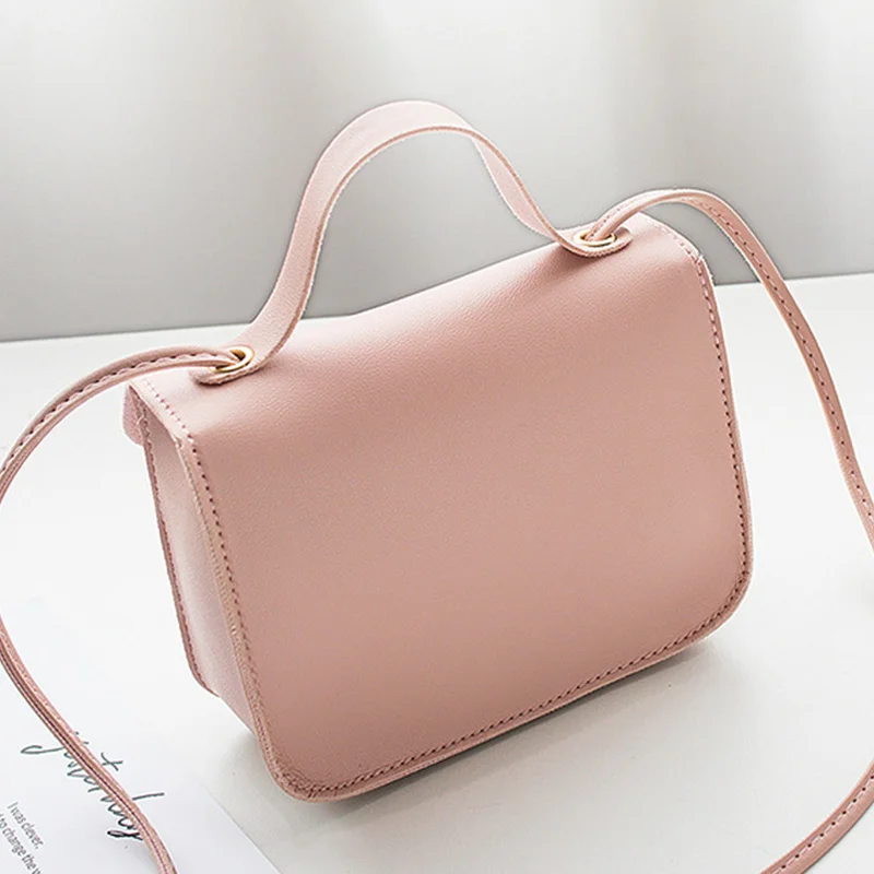 Модная простая женская сумка через плечо качественная искусственная мини на с