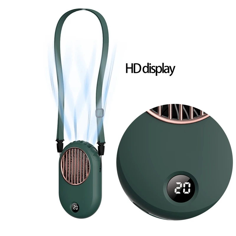 

Hand Free Neck Fan,Mini Personal Lazy Neckband Hanging Cooler USB Portable Fan for Cooking Climbing Outdoor Travel