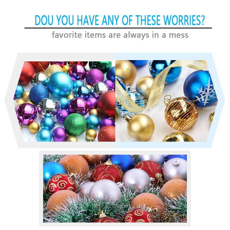 

Christmas Ornaments Storage Containers with Lid,Transparent Design,Christmas Ornament Storage Box Waterproof &Tear-Proof