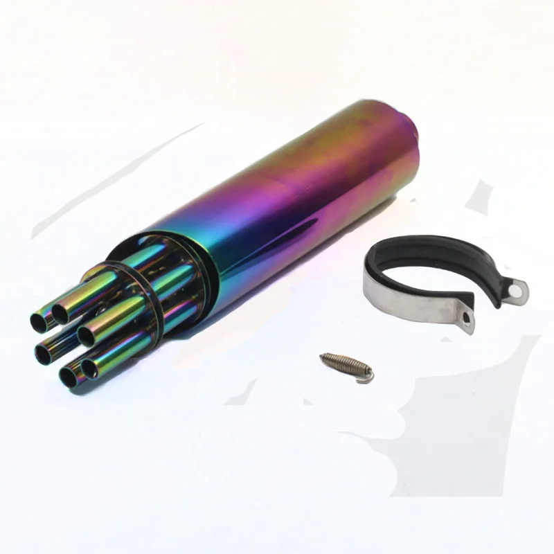 

Мотоциклетный глушитель Exhasut, жареный уличный гэтлинговый пистолет, выхлопная труба из нержавеющей стали для грязевого питбайка, квадроцикла, скутера, уличного велосипеда